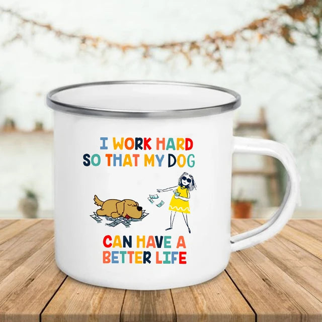 "6 Signs You're Secretly a Cat" Funny Enamel Coffee Mug