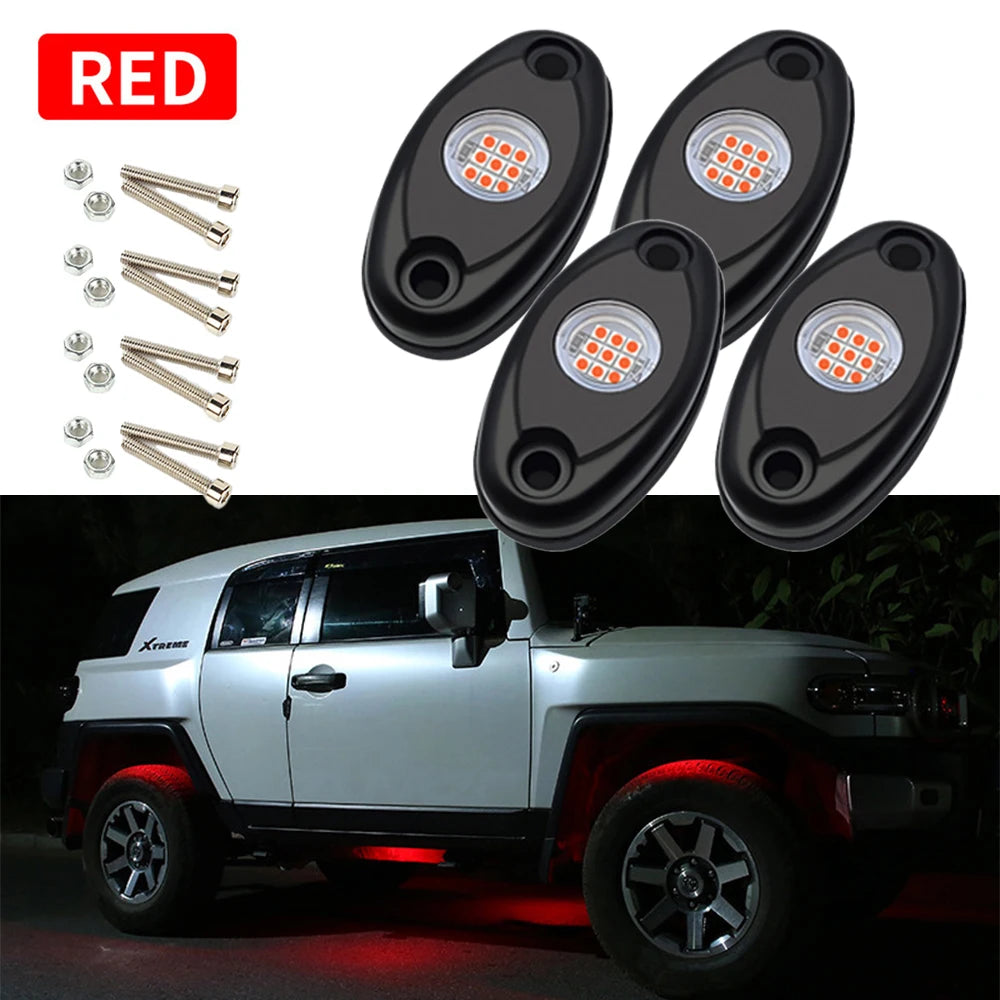 9-LED RGB Rock Light IP67 Underbody Lamp – Jeep Truck ATV UTV