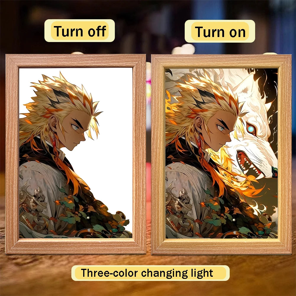 Tanjiro Kamado LED Night Light Frame | Demon Slayer Anime Lamp