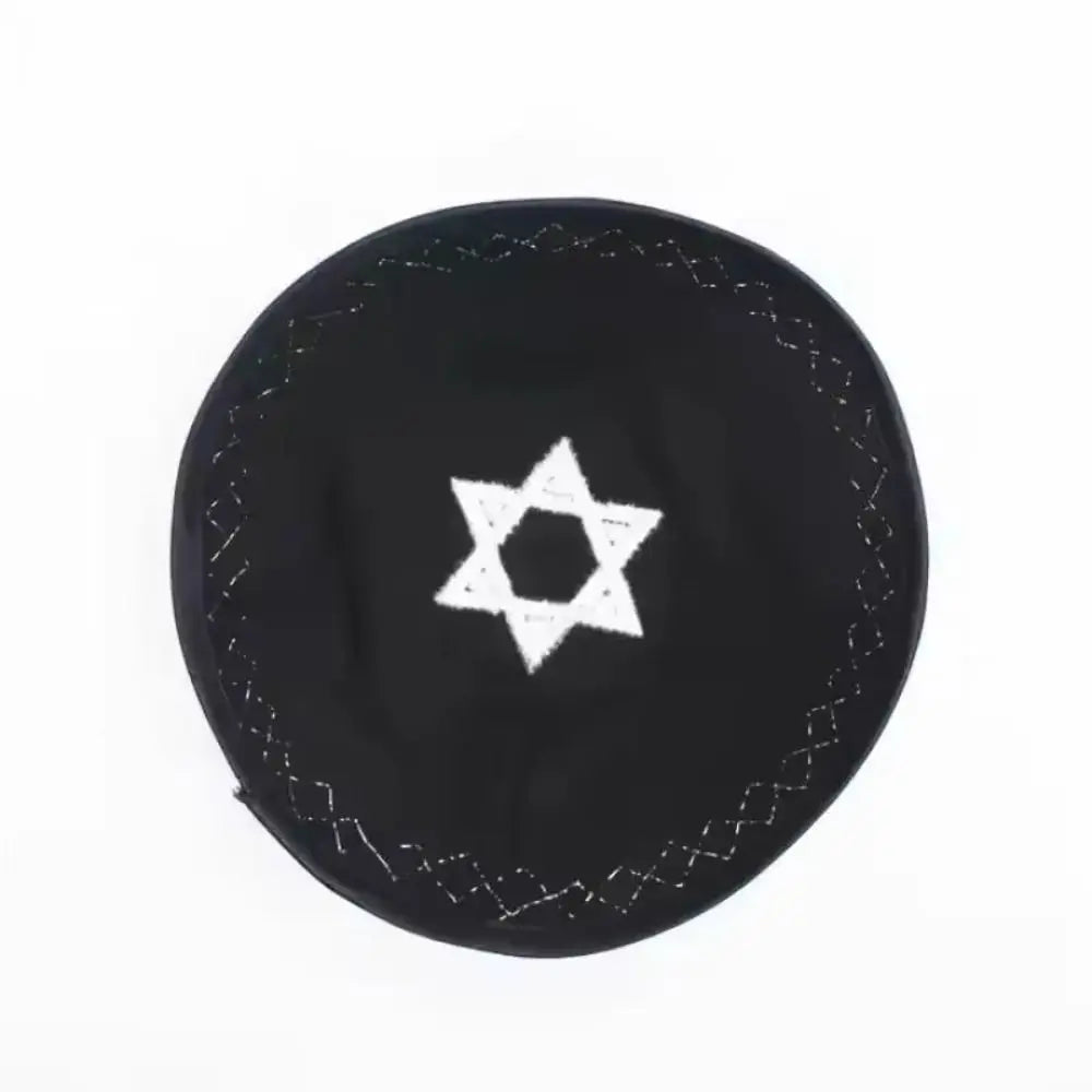 Jewish Kippah Embroidery Brimless Hat – Retro Traditional Cap
