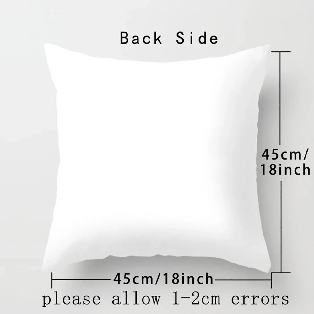Santa Print Christmas Pillow Case | Holiday Cushion Cover 18"