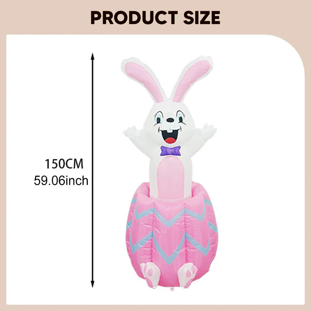 Giant Easter Bunny Inflatable Outdoor Decoration with LED Lights