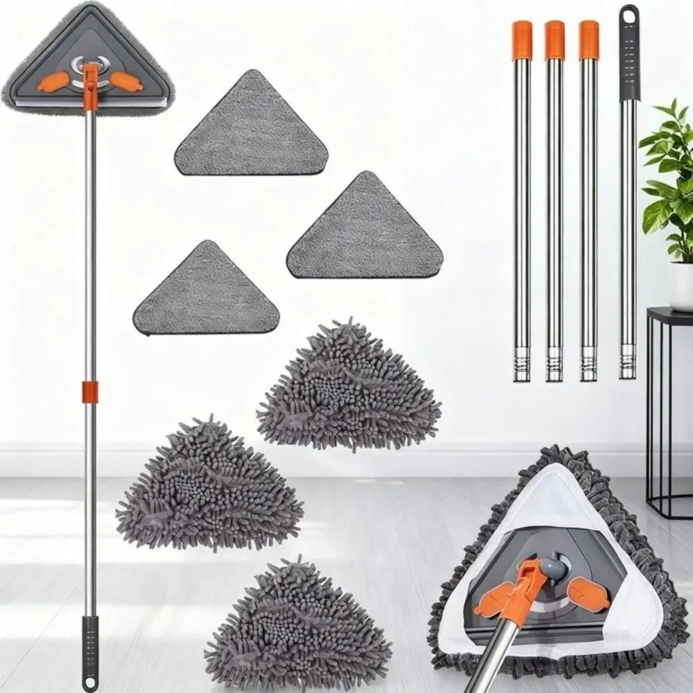 360° Rotatable Triangle Window Cleaning Mop & Extension Pole