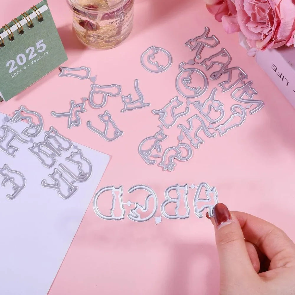 Cat Alphabet Cutting Dies – DIY Scrapbooking & Card Making