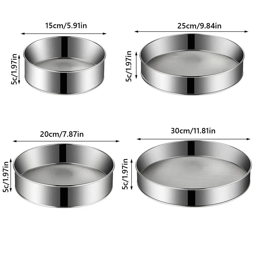 Stainless Steel Flour Sifter Sieve – 60 Mesh | 4 Sizes