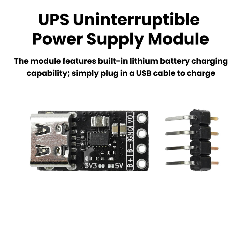 UPS Power Module 3.3V/5V Lithium Battery Charging Type-C