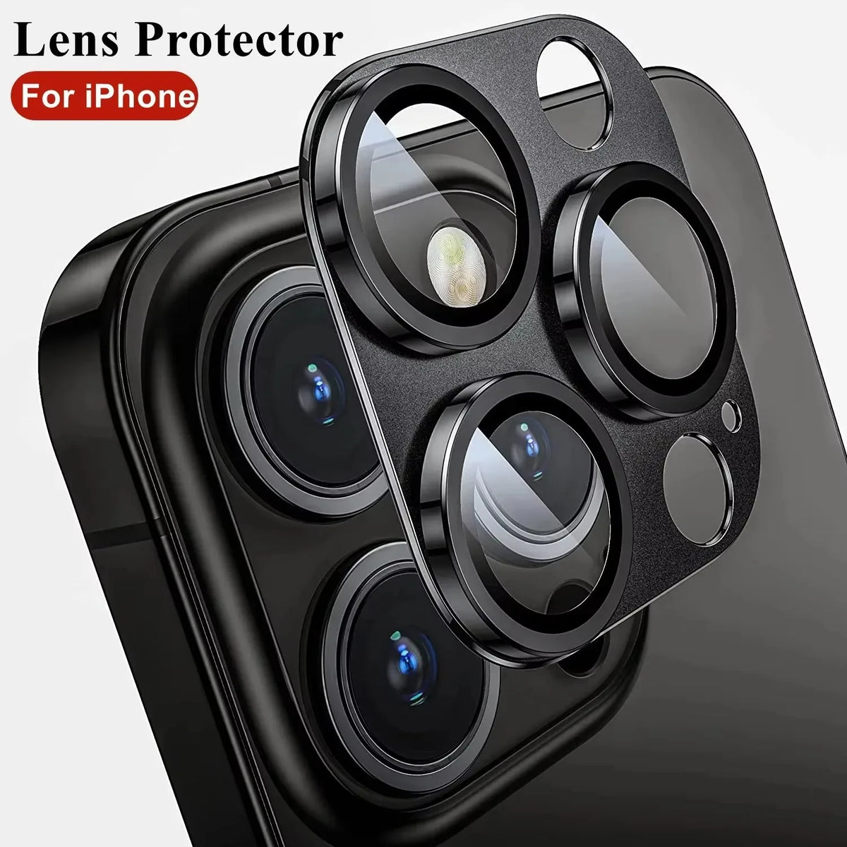 Metal Tempered Glass Camera Lens Protector for iPhone