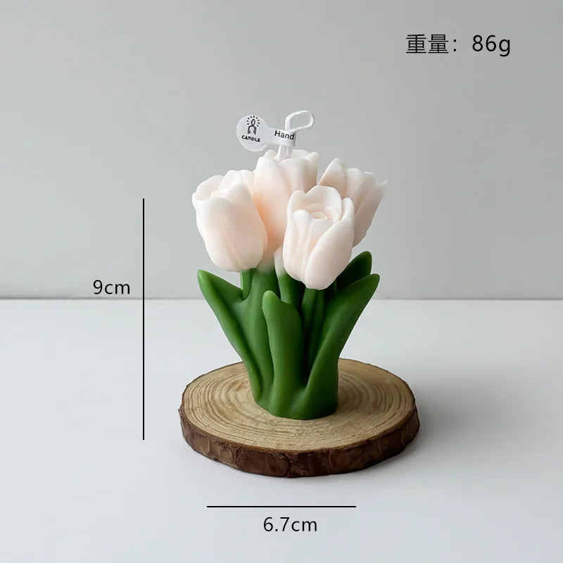 Tulip Bouquet Aromatherapy Candle – Floral Home Décor Gift