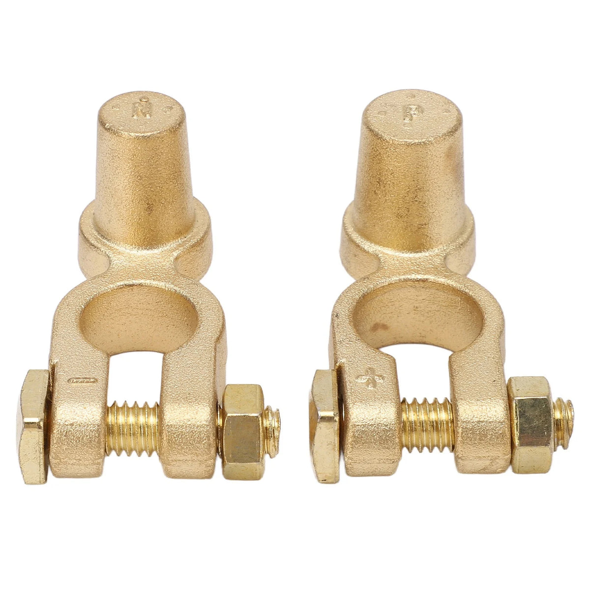 Top Post Brass Car Battery Terminal Connectors – Positive & Negative