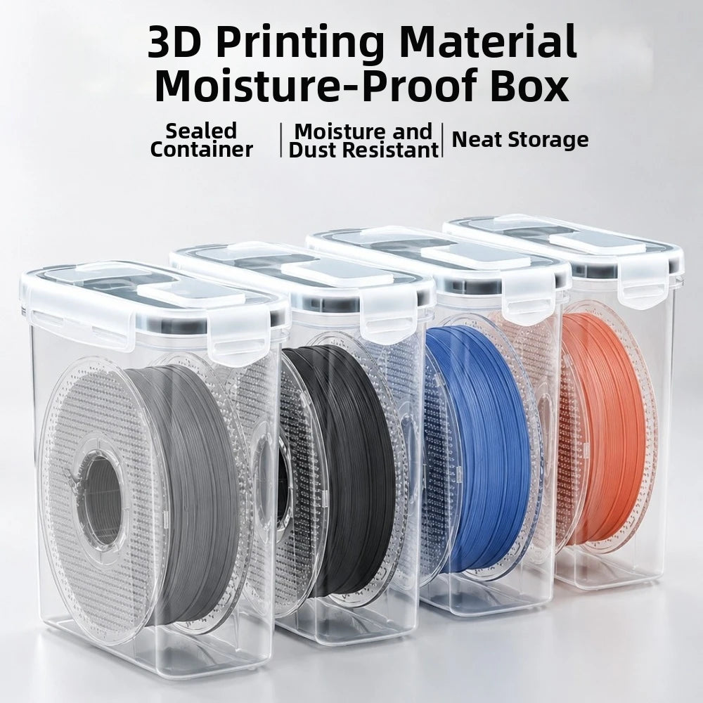 Airtight 3D Filament Storage Container – Transparent & Dustproof