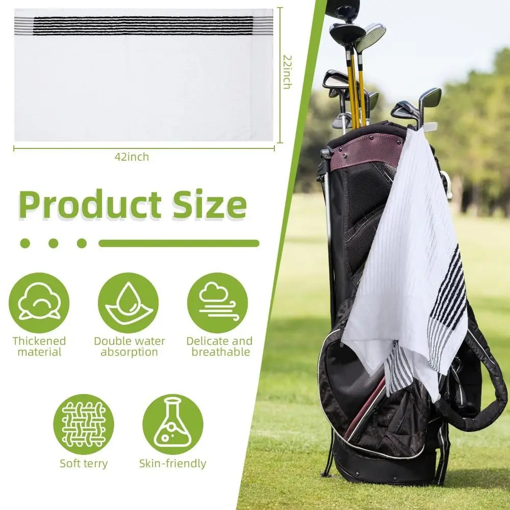 Extra Large Cotton Golf Caddy Towel – Stripe Sports Towel
