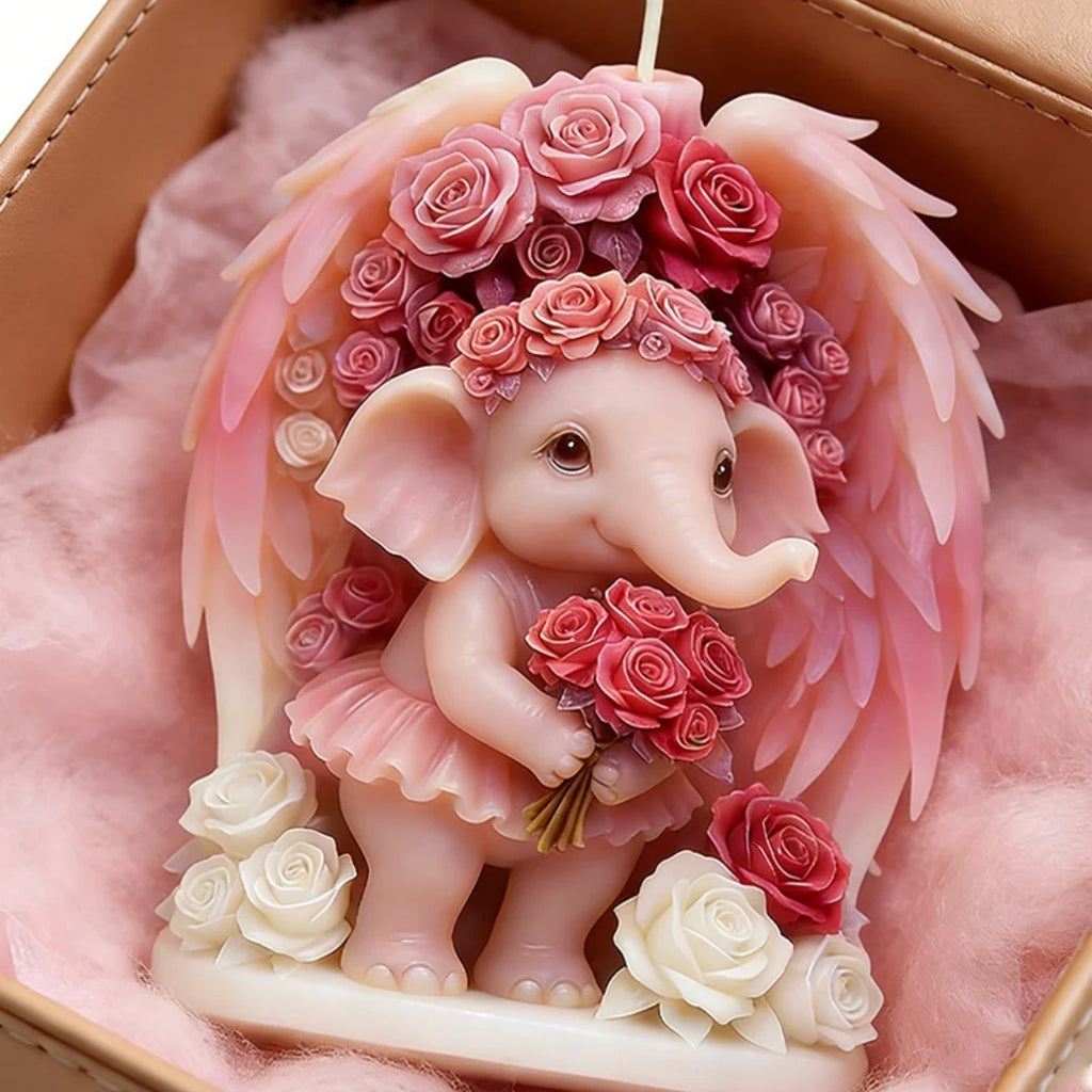 3D Angel Elephant Silicone Candle Mold – DIY Resin & Gypsum