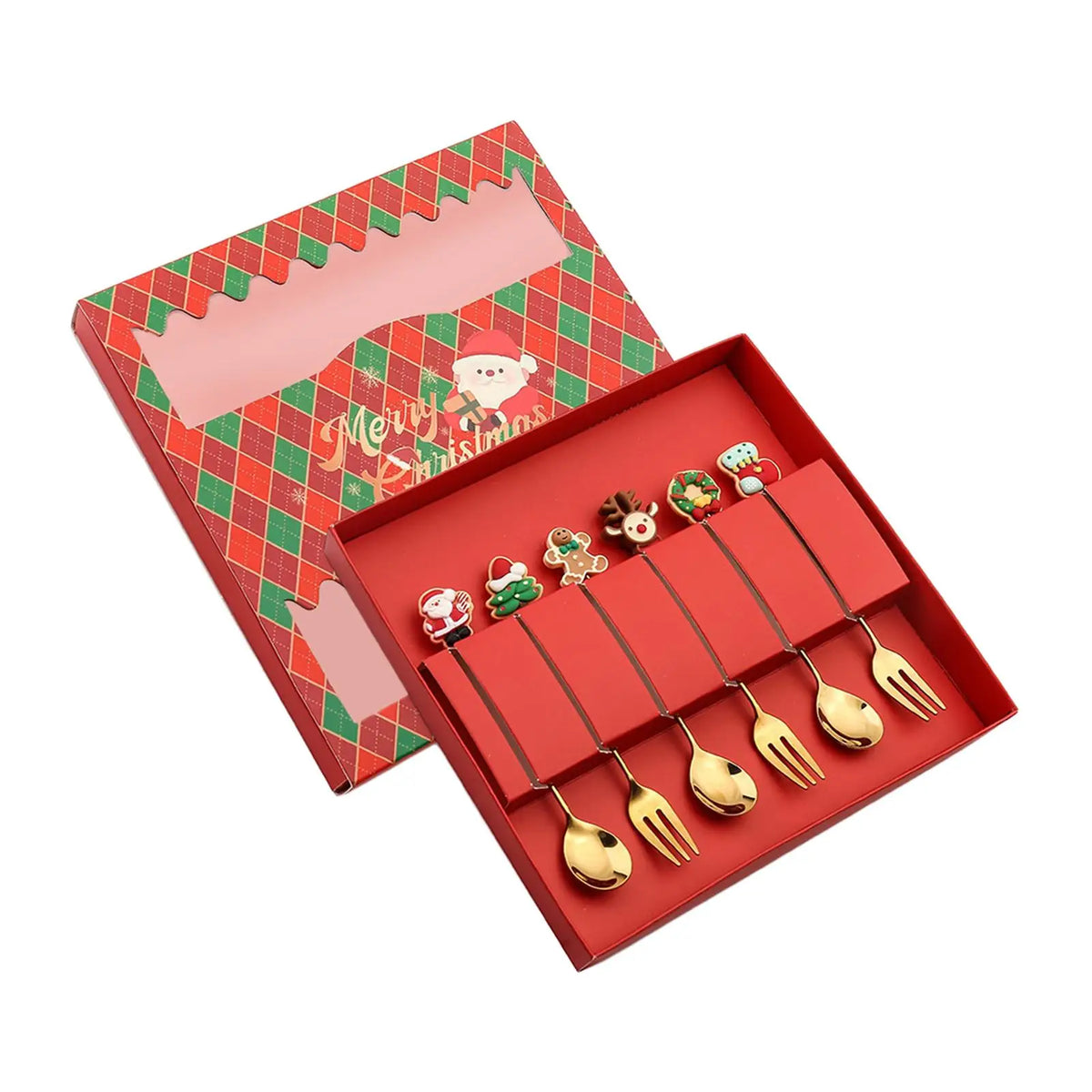 Santa Christmas Stainless Steel Cutlery Set – Spoons & Forks
