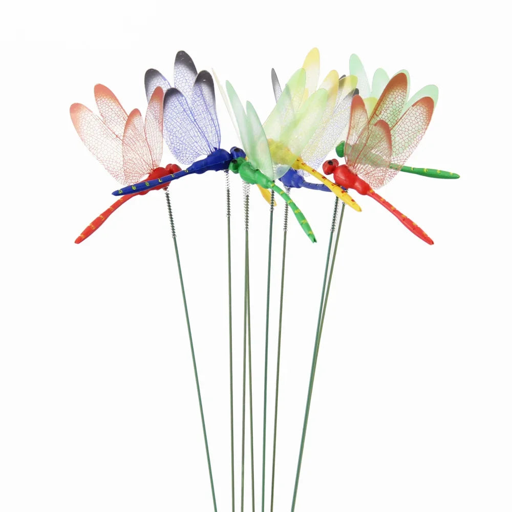 10-Pack Dragonfly Garden Stakes | Potted Plant Décor Picks