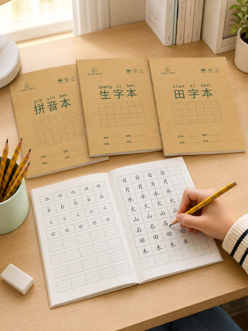 Chinese Character Practice Notebook – Pinyin Grid Workbook