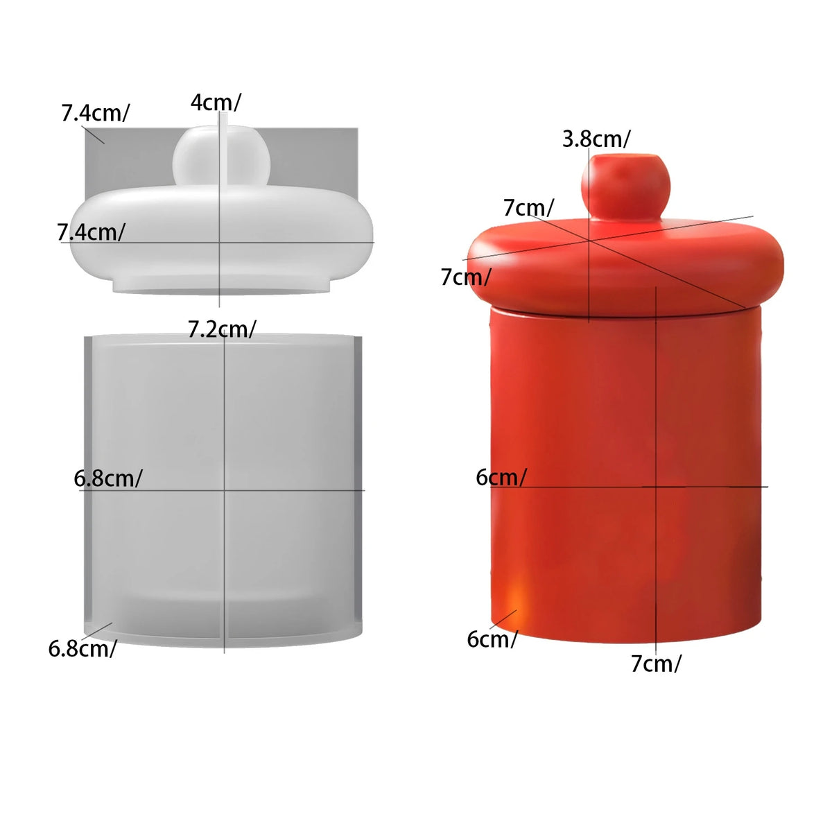 DIY Silicone Mold – Resin Storage Cup, Candle & Plaster Set