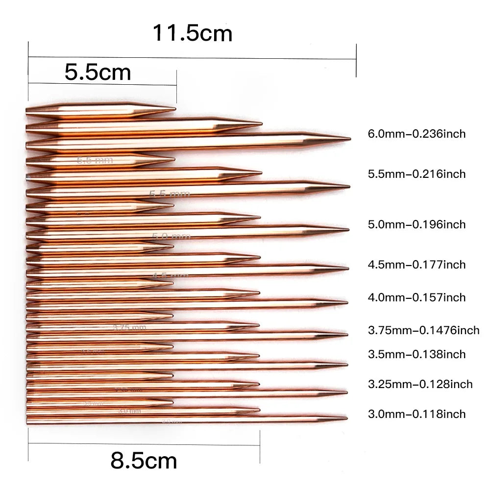 Rose Gold Aluminum Interchangeable Circular Knitting Needle Kit