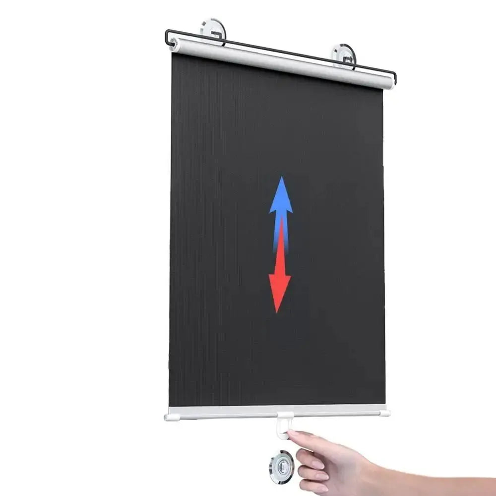 Retractable Roller Blind – Blackout Shade with Suction Cups