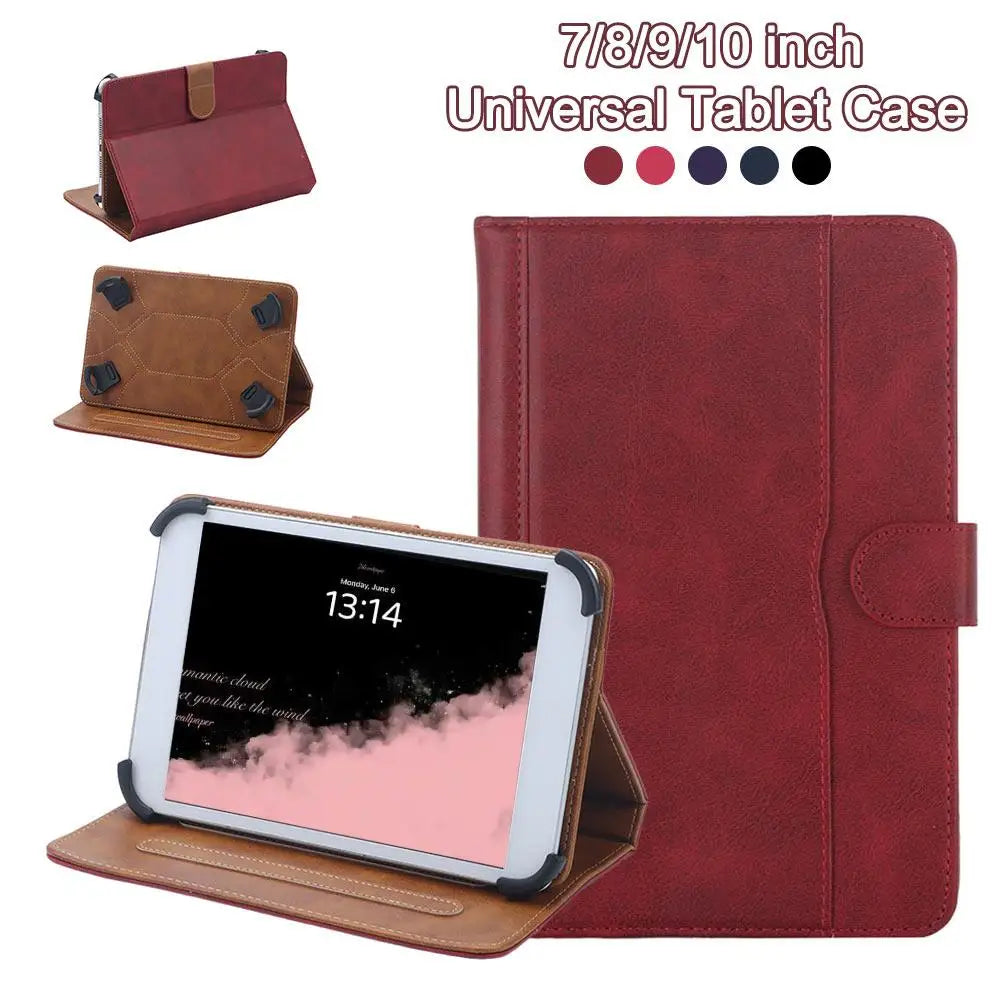 Universal Tablet Case 7–11" PU Leather Multi-Angle Stand Cover
