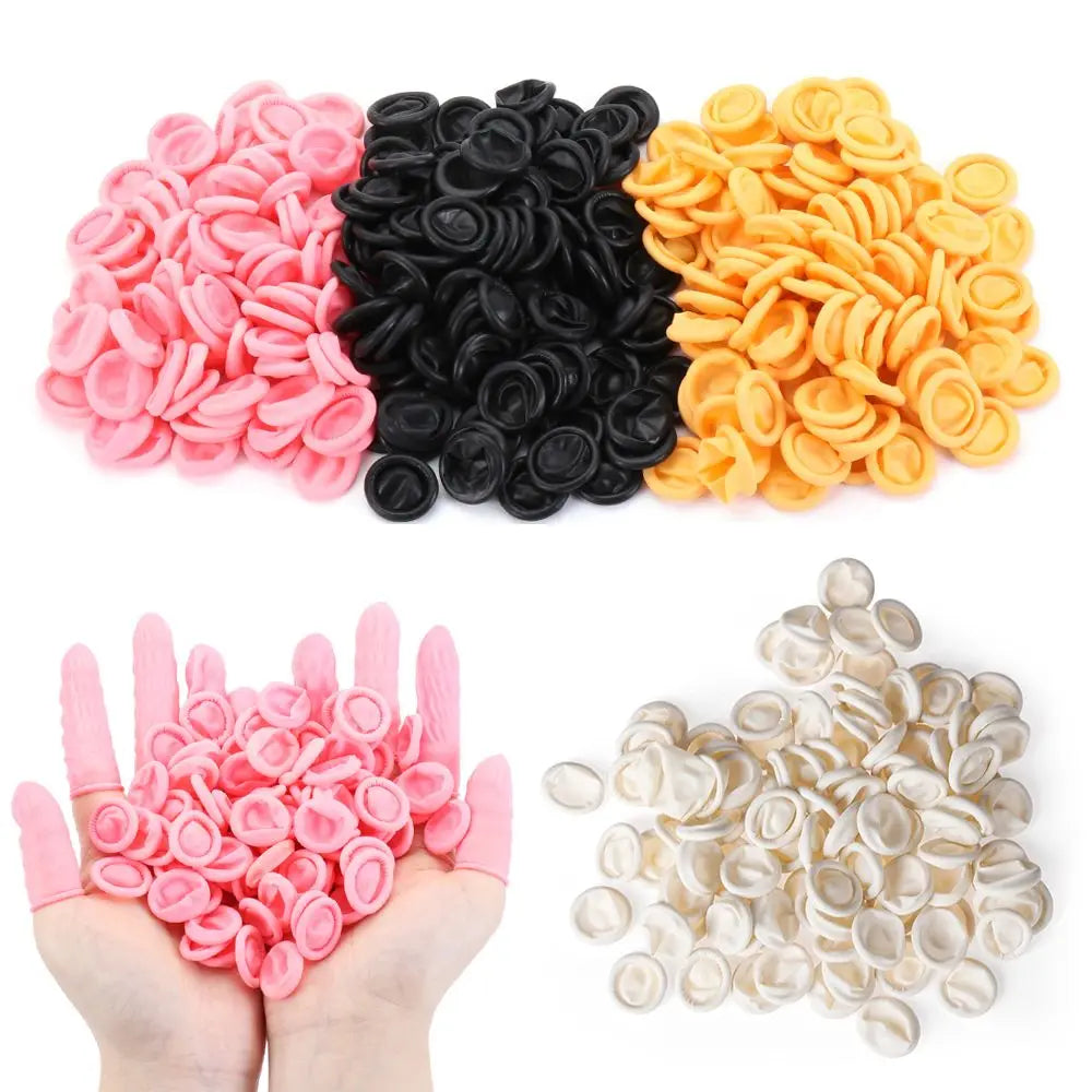 Anti-Static Rubber Finger Cots 100/300 PCS – Nail Art & DIY