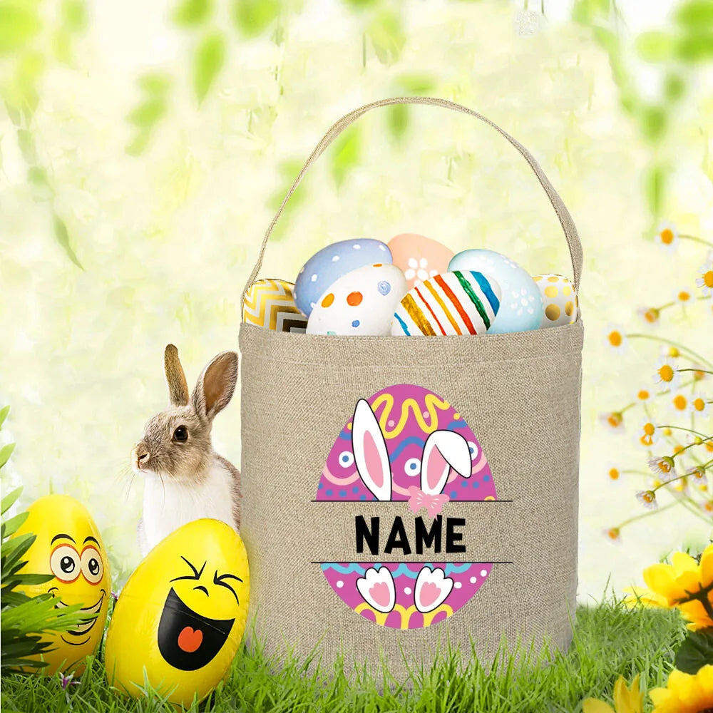 Personalized Easter Bunny Basket Bag – Kids Monogram Tote