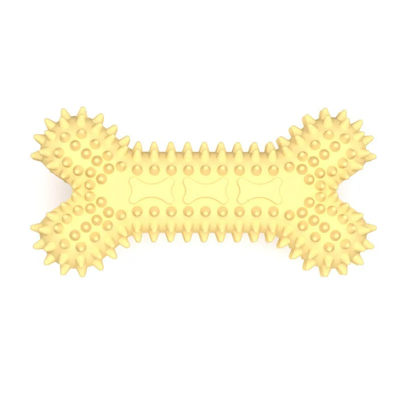 Spiky Rubber Dog Chew Toys – Bone & Ball Teething Set