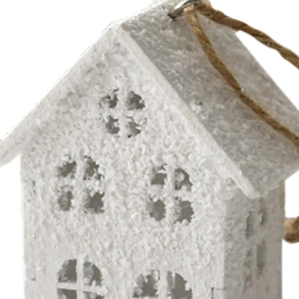 Wooden Snow House Christmas Ornament – Holiday Tree Pendant