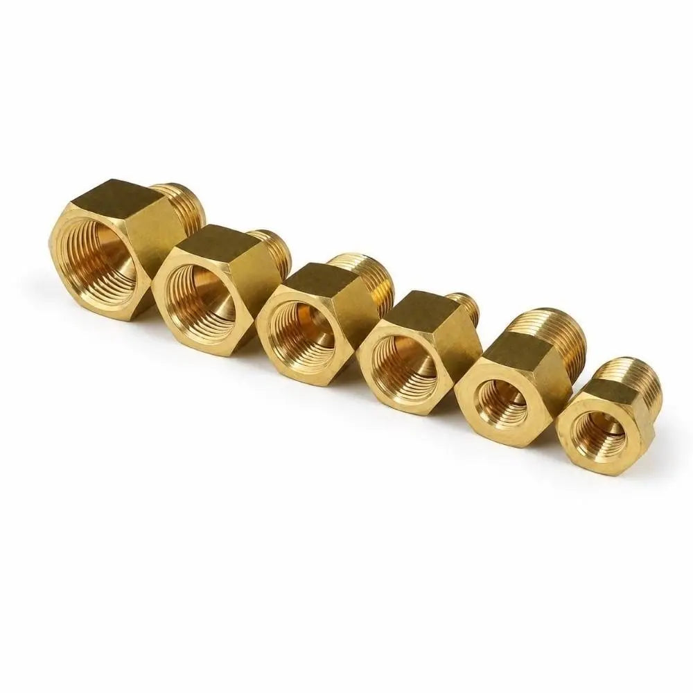 45-Degree SAE Brass Flare Reducer Fitting Female to Male 1/4–3/4"