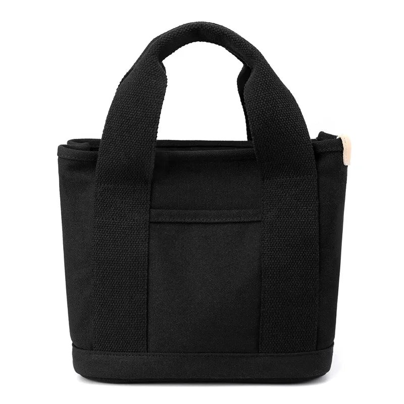 Women's Small Canvas Tote Bag – Zippered Multi-Compartment