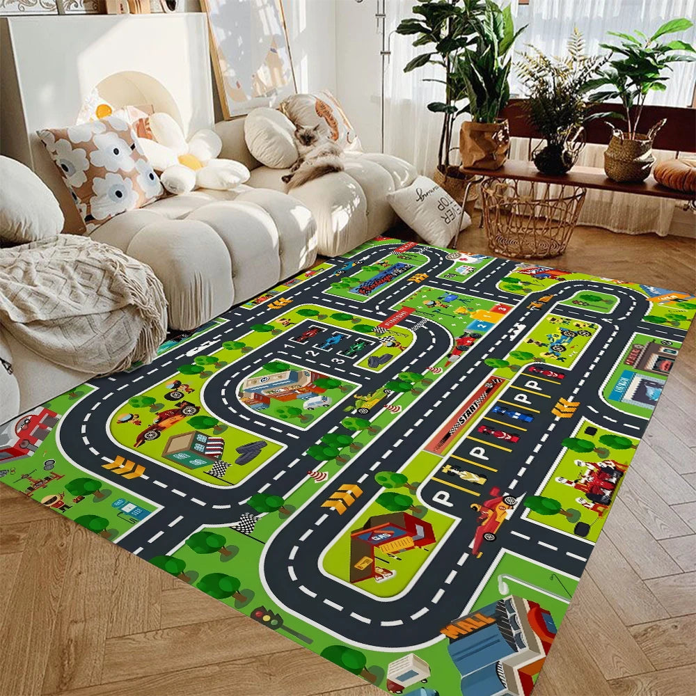 Kids Car Play Mat – City Traffic Rug, Non-Slip | 4 Sizes