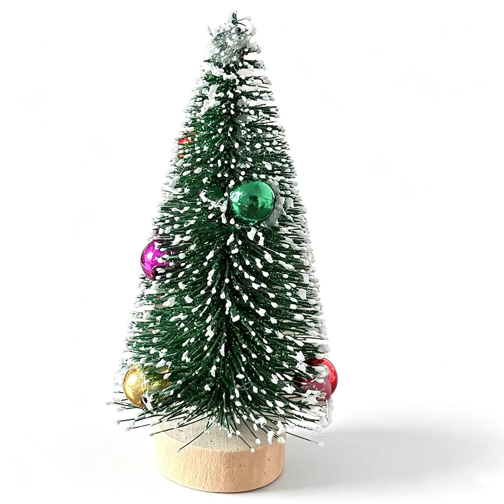 Mini Christmas Tree Ornaments Beads & Pine Needles 5 Pack