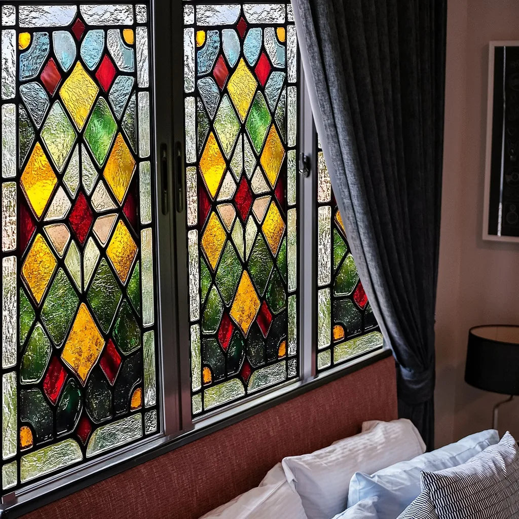 Vintage Check Static Cling Window Film – PVC Decorative Film