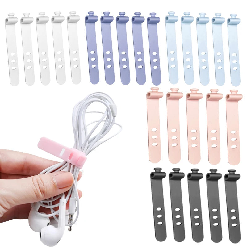 Silicone Cable Winder Clips – Earphone & Cord Organizer