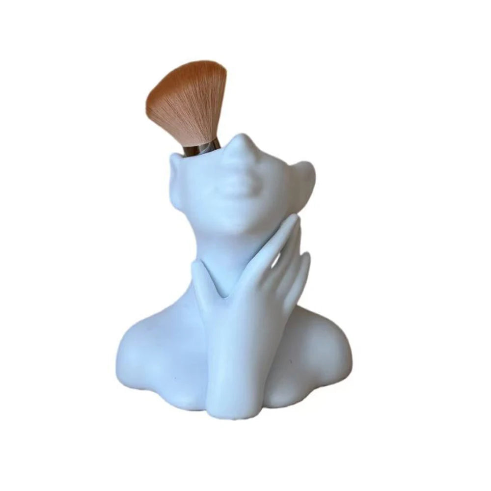White Female Head Vase – Modern Plastic Flower Vase & Art Statue