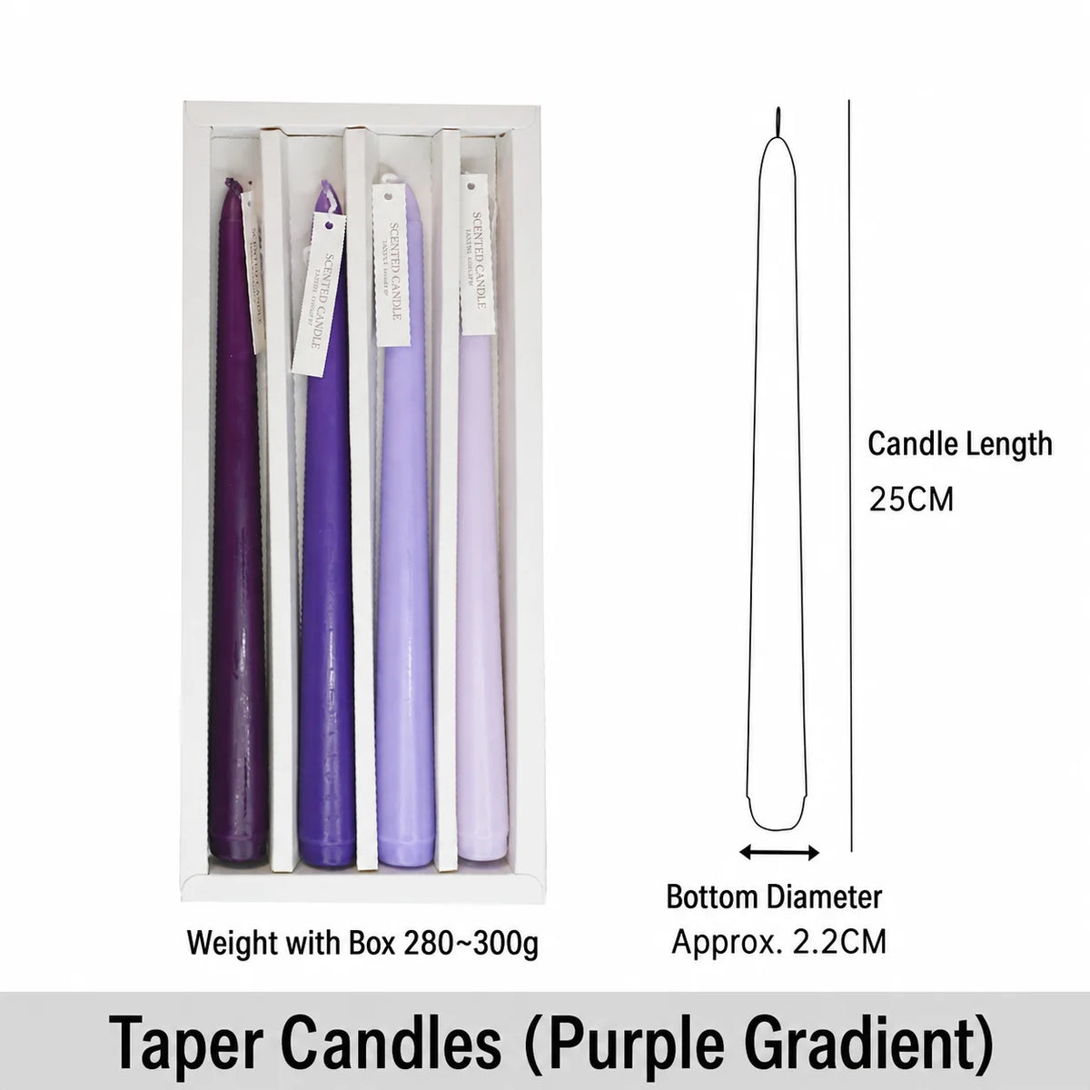 Handcrafted Scented Taper Candles 4-Pack | Holiday & Home Décor