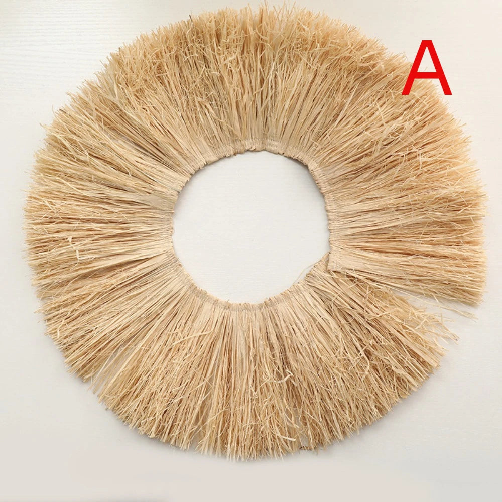 Lafite Grass Garland Jute Fringe Trim – Natural Raffia Décor