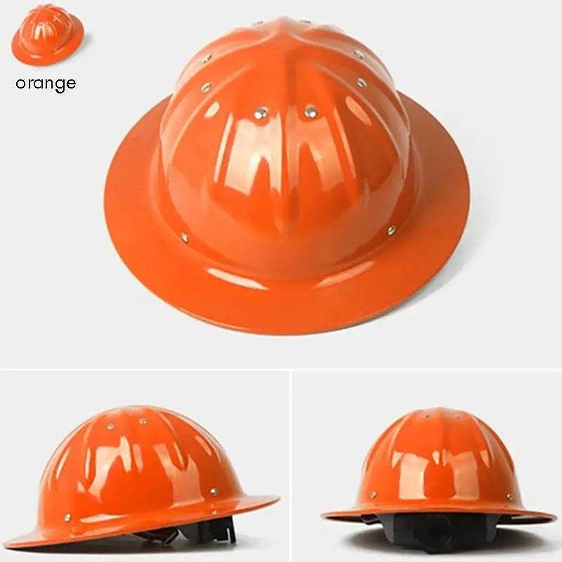Aluminum Full Brim Hard Hat – 4-Point Ratchet Safety Helmet