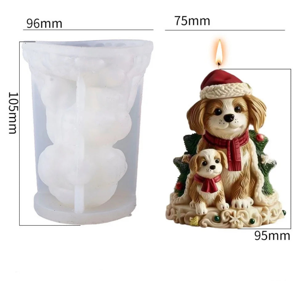 Christmas Puppy Silicone Mold – DIY Candle Soap Resin Craft