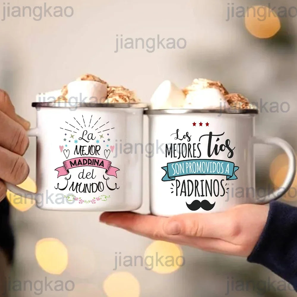 Godmother Godfather Enamel Mug | Gift for Madrina Padrinos