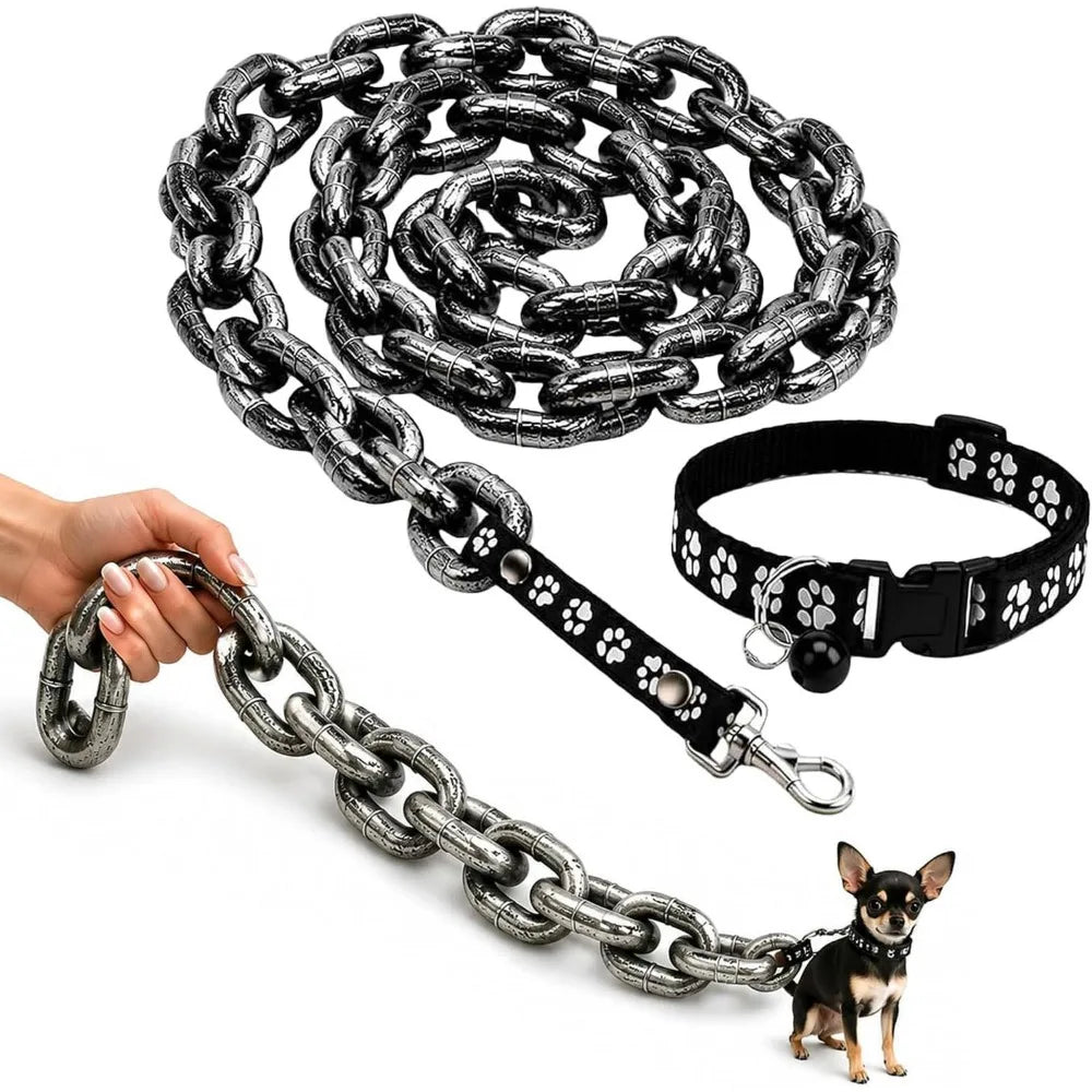 Novelty Fake Chain Dog Leash – Lightweight Photo Prop Lead