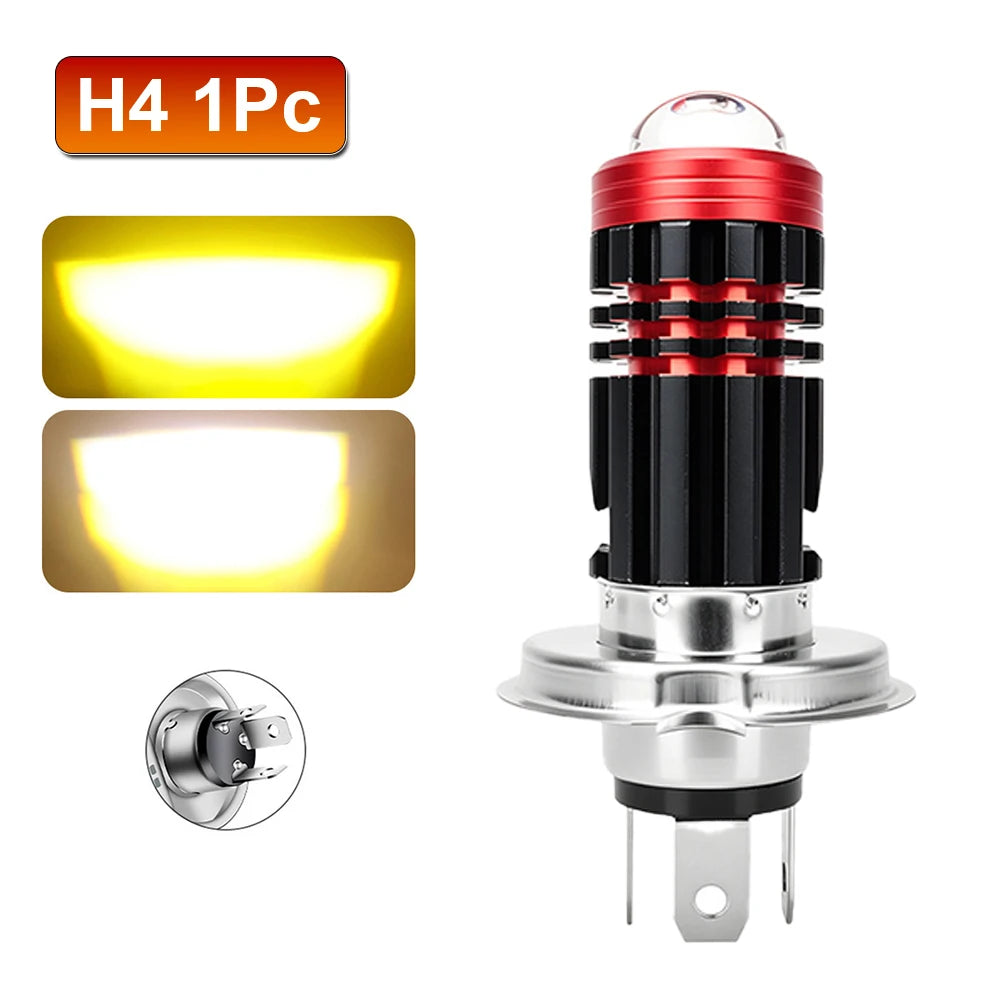 Motorcycle LED Headlight Bulb H4 H6 BA20D P15D – 40000LM
