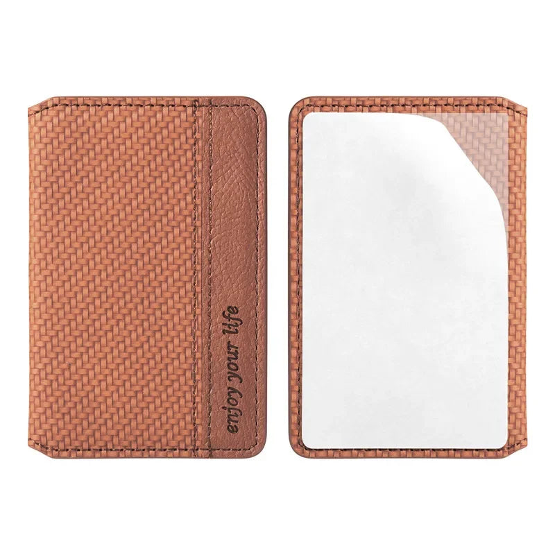 Magnetic PU Leather Phone Card Holder Sticker – 3M Adhesive Wallet
