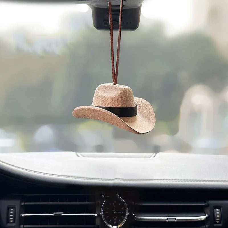 Cowboy Hat Car Pendant – Western Rearview Mirror Decor
