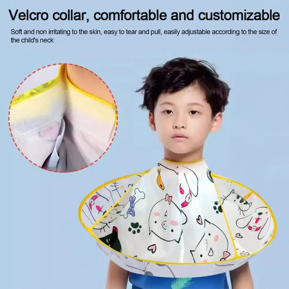 Kids Waterproof Hair Cutting Cape | Colorful Foldable Cloak