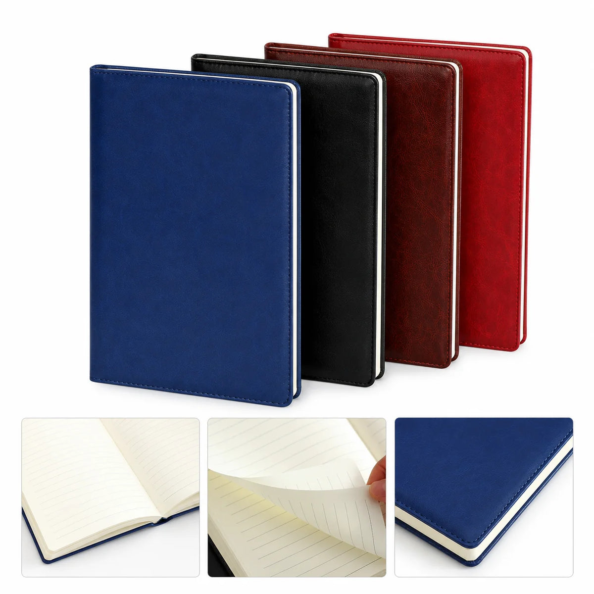 A5 PU Leather Notebook 200 Pages Lined Journal | Work & Study