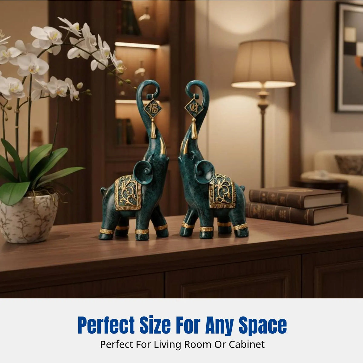 Modern Elephant Resin Figurine – Fortune & Blessing Home Decor