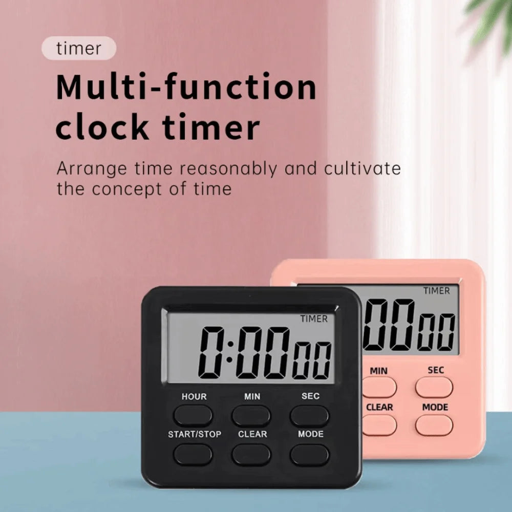 LED Digital Kitchen Timer – Alarm Clock & Memory Function