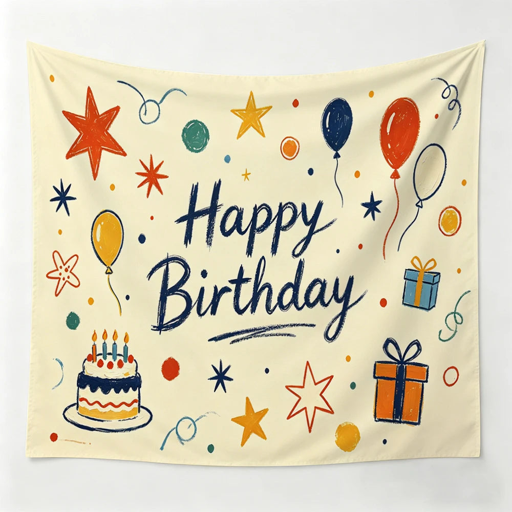Golden Tulip Pearl Birthday Party Backdrop Hanging Cloth