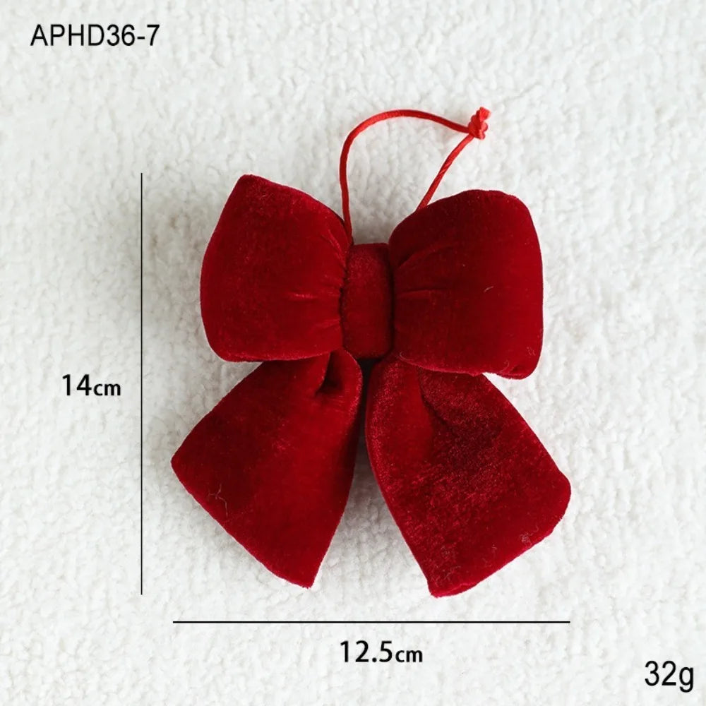 Velvet Bowknot Christmas Ornament – 3 Sizes | Xmas Tree Bow