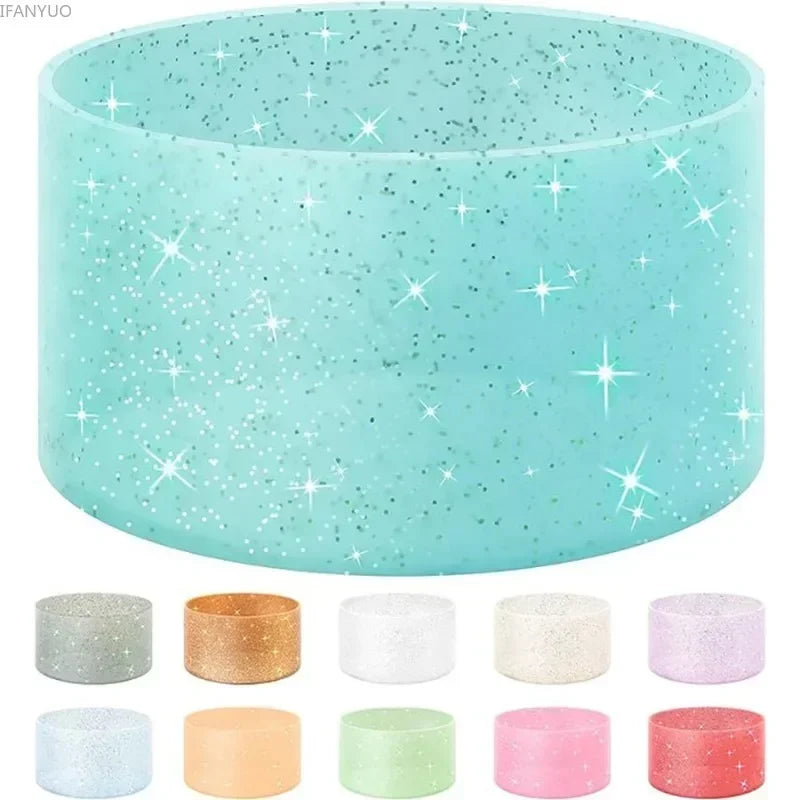 Silicone Glitter Bottle Bottom Sleeve – Anti-Slip Tumbler Cover